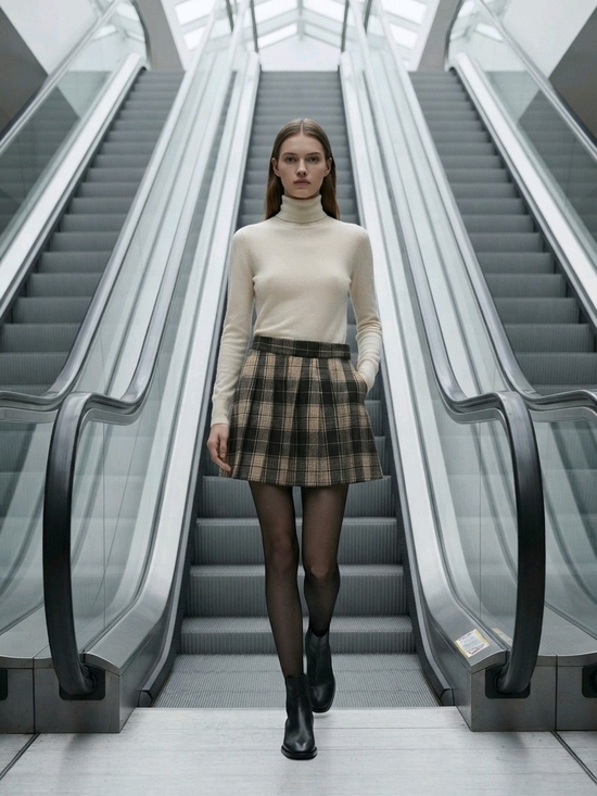 SHEIN Dresses & Skirts - SHEIN Brown Plaid Pleated Mini Skirt XS | Preppy A-Line Schoolcore Dark Academia